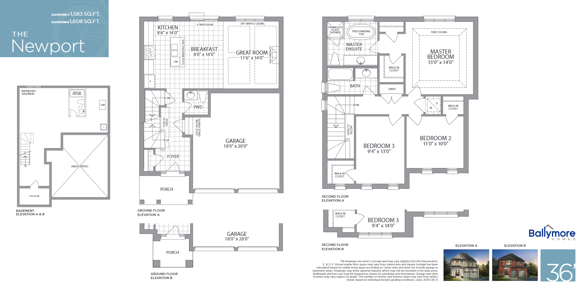 The Newport - Elev. A floor plan
