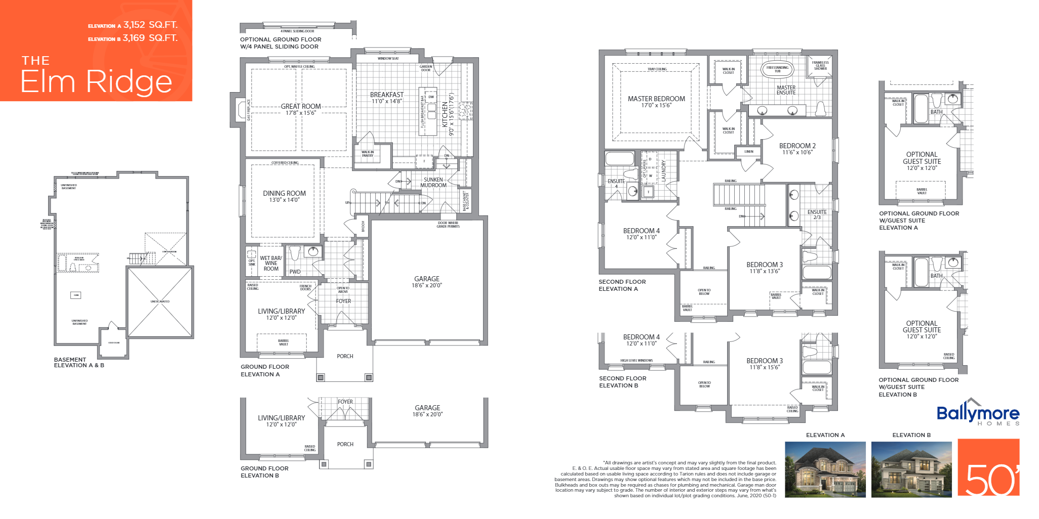 The Elm Ridge - Elev. A floor plan