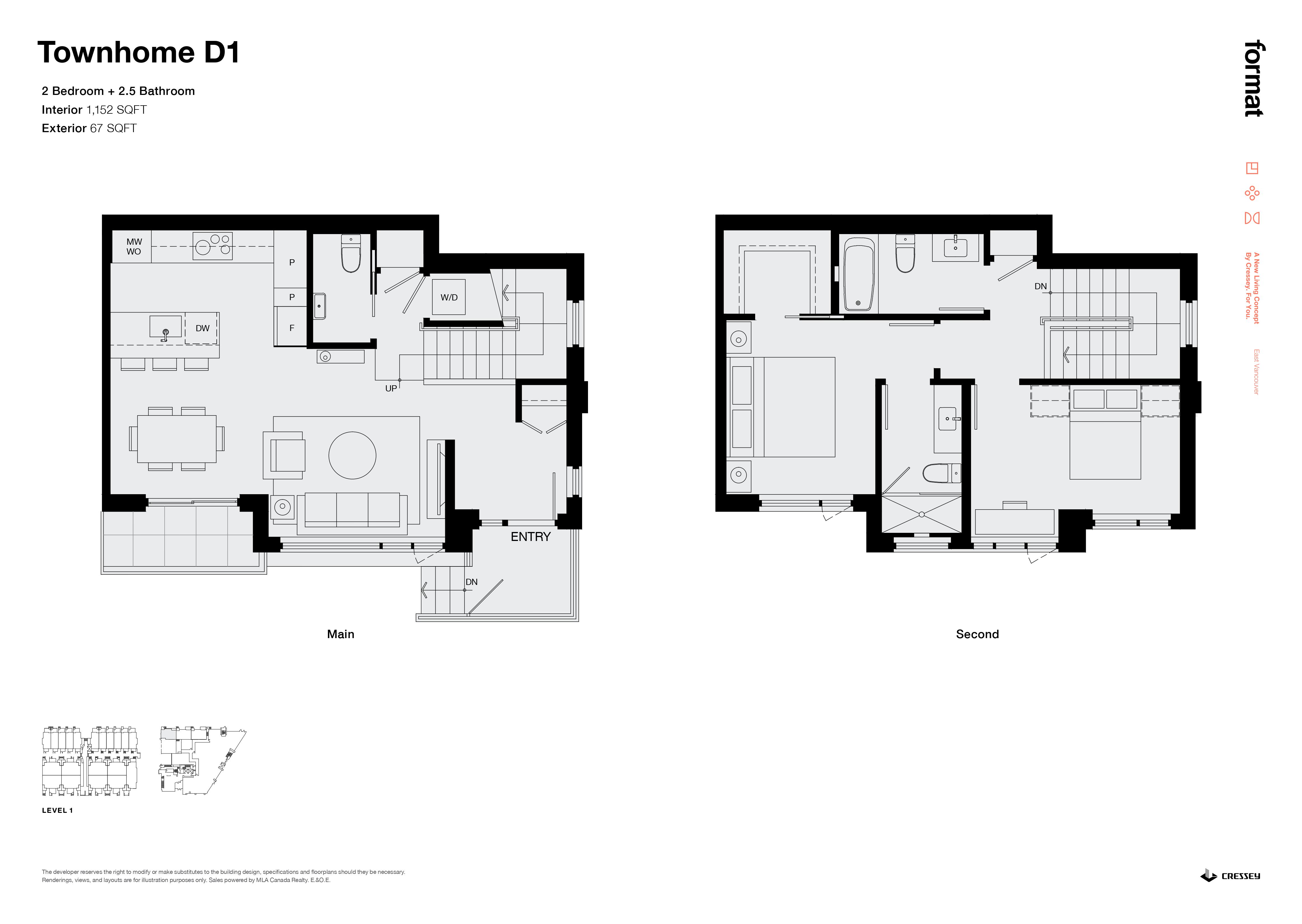 Townhome D1 floor plan
