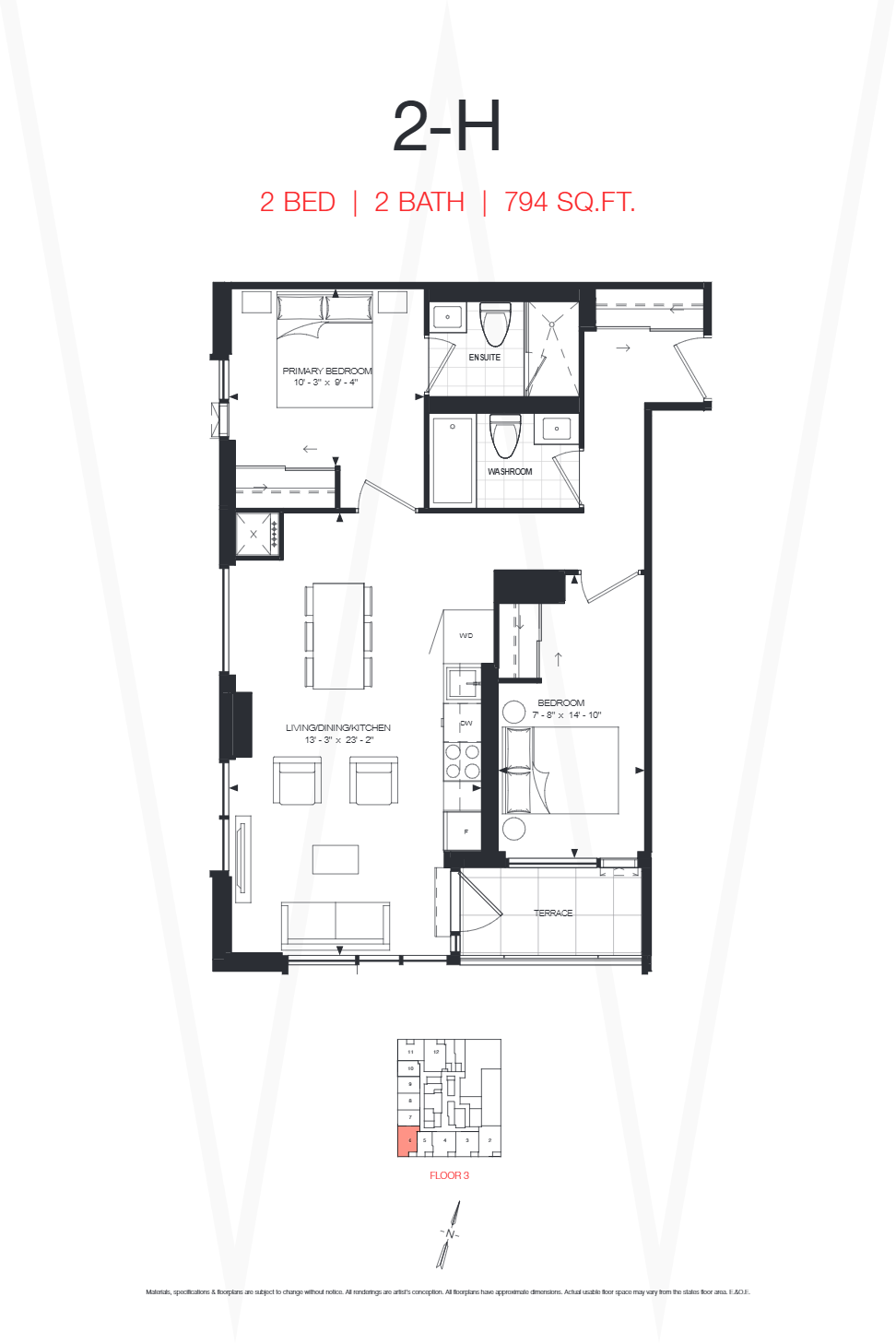 2-H floor plan