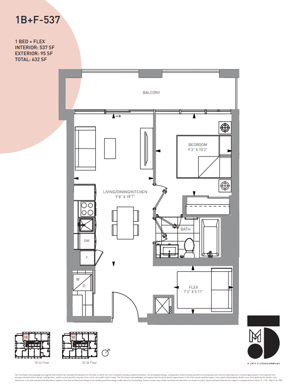 1B+F-537 floor plan