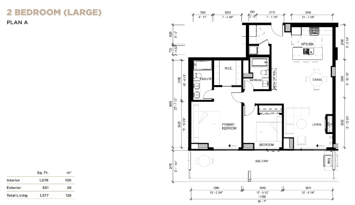 Plan A (2BR Large) floor plan