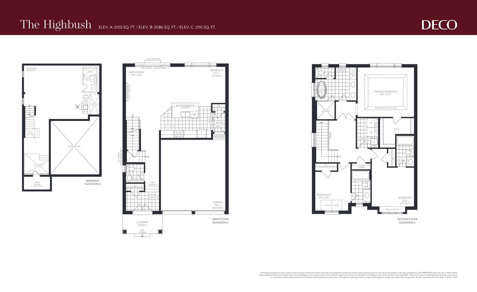 The Highbush - Elev. B floor plan