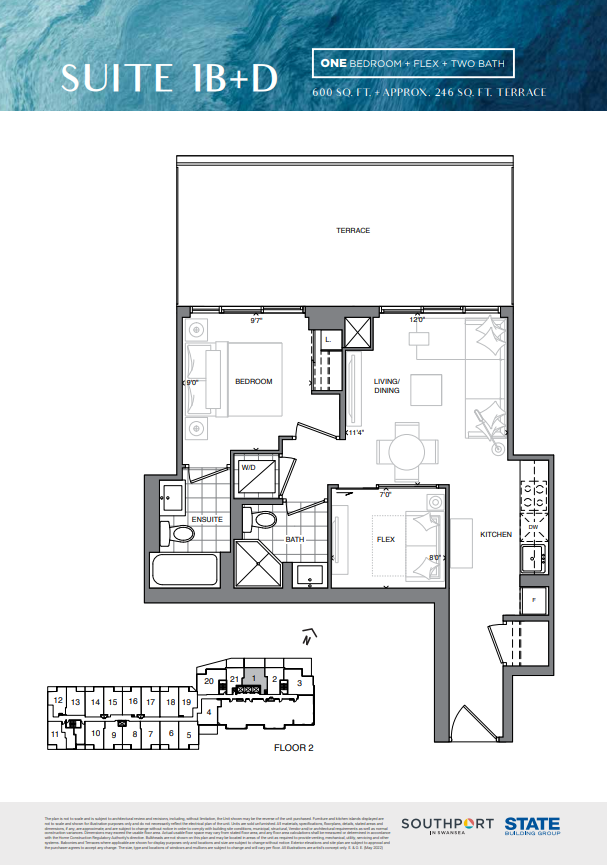 SUITE 1B+D floor plan