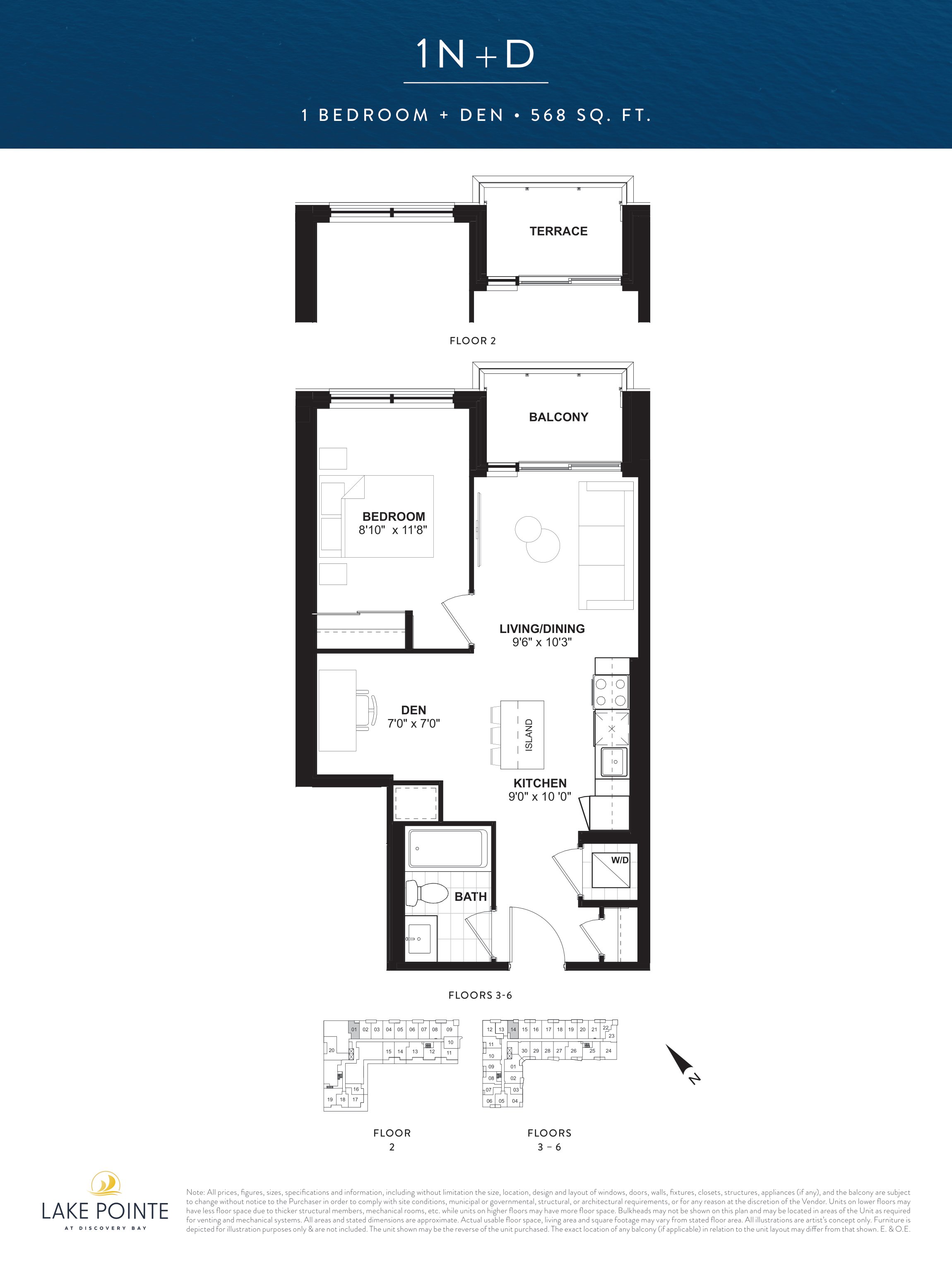 1N+D floor plan