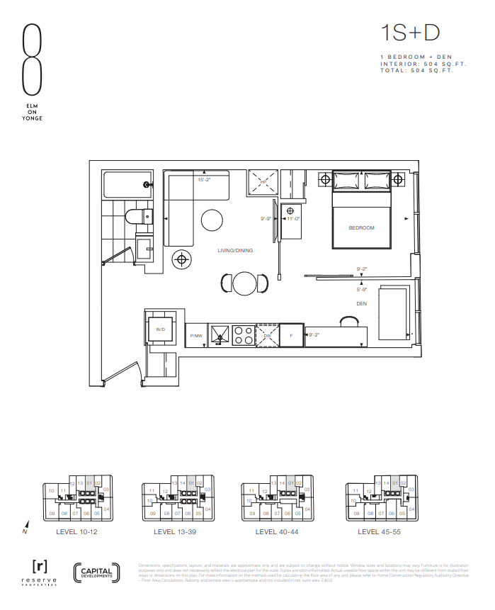 1S+D floor plan