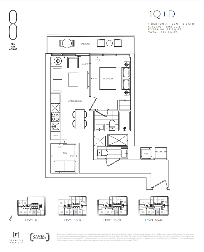 1Q+D floor plan