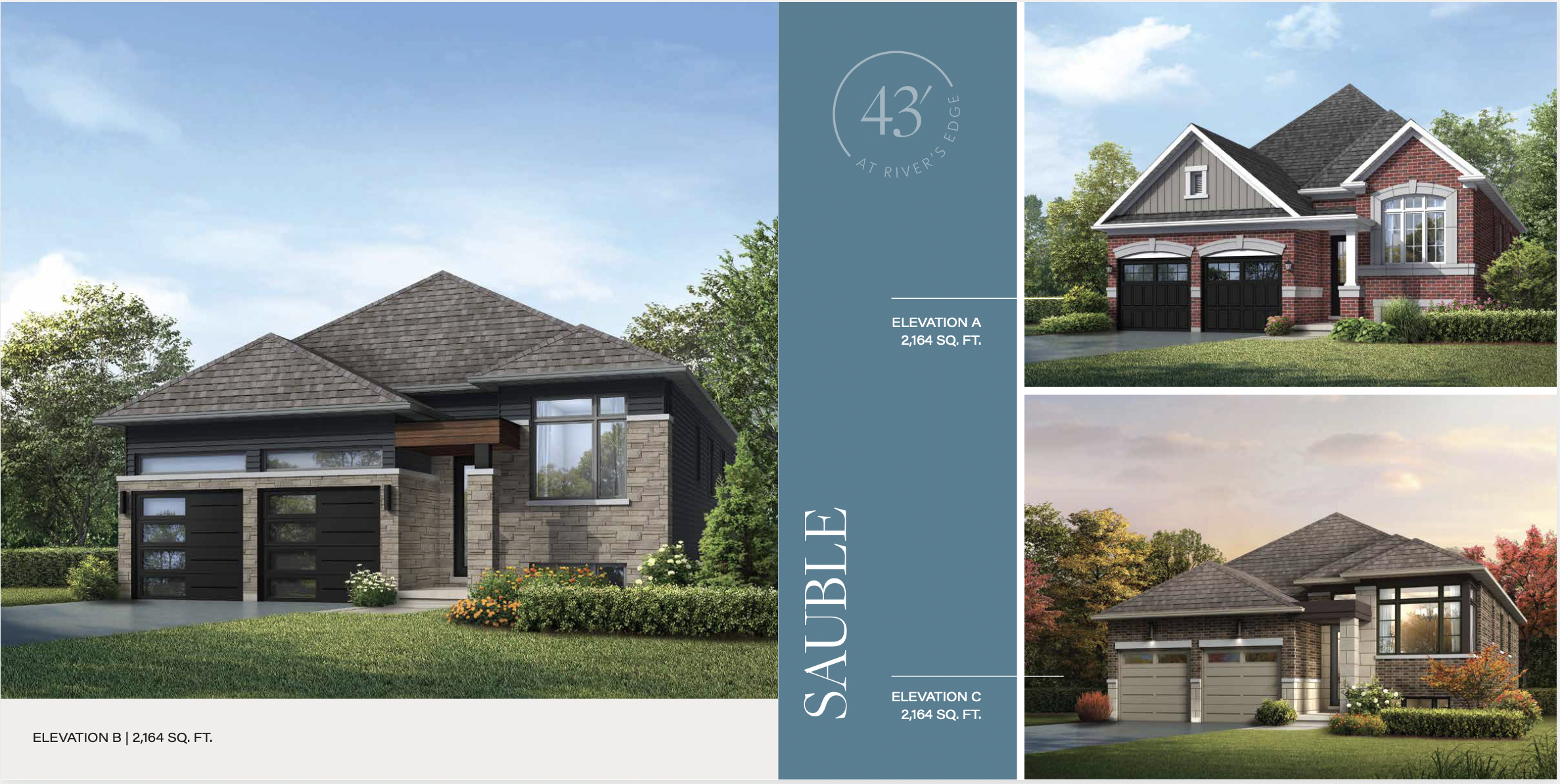 SAUBLE (opt. 3 Bed) Elev - A floor plan