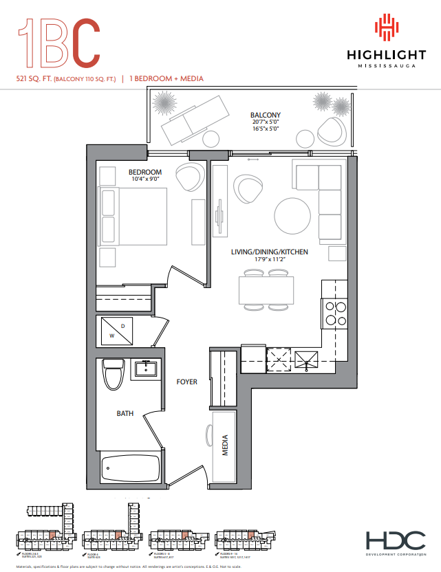 1B-C floor plan