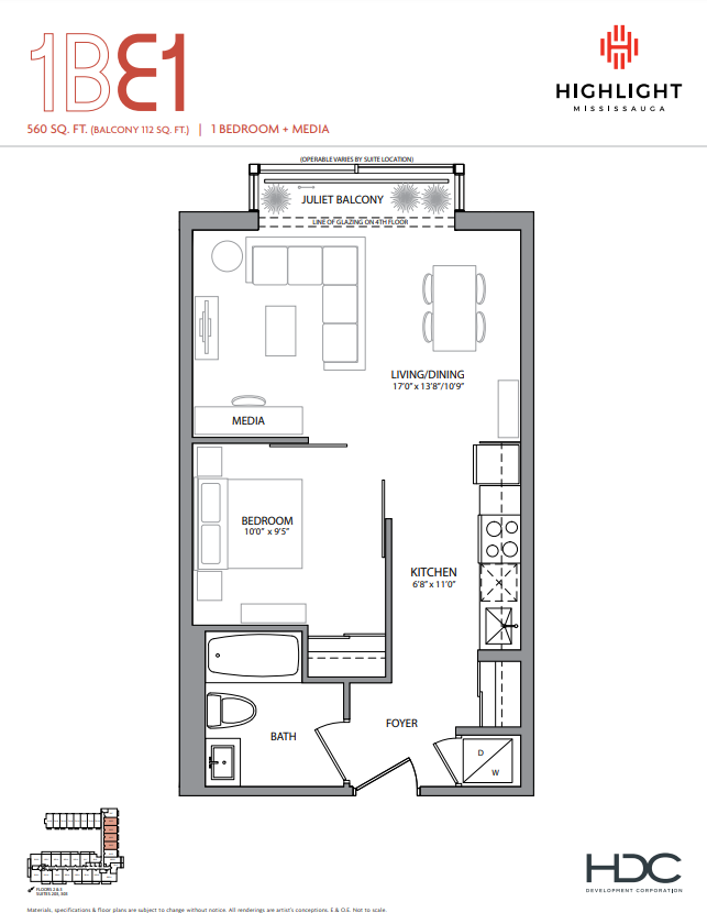 1B-E1 floor plan