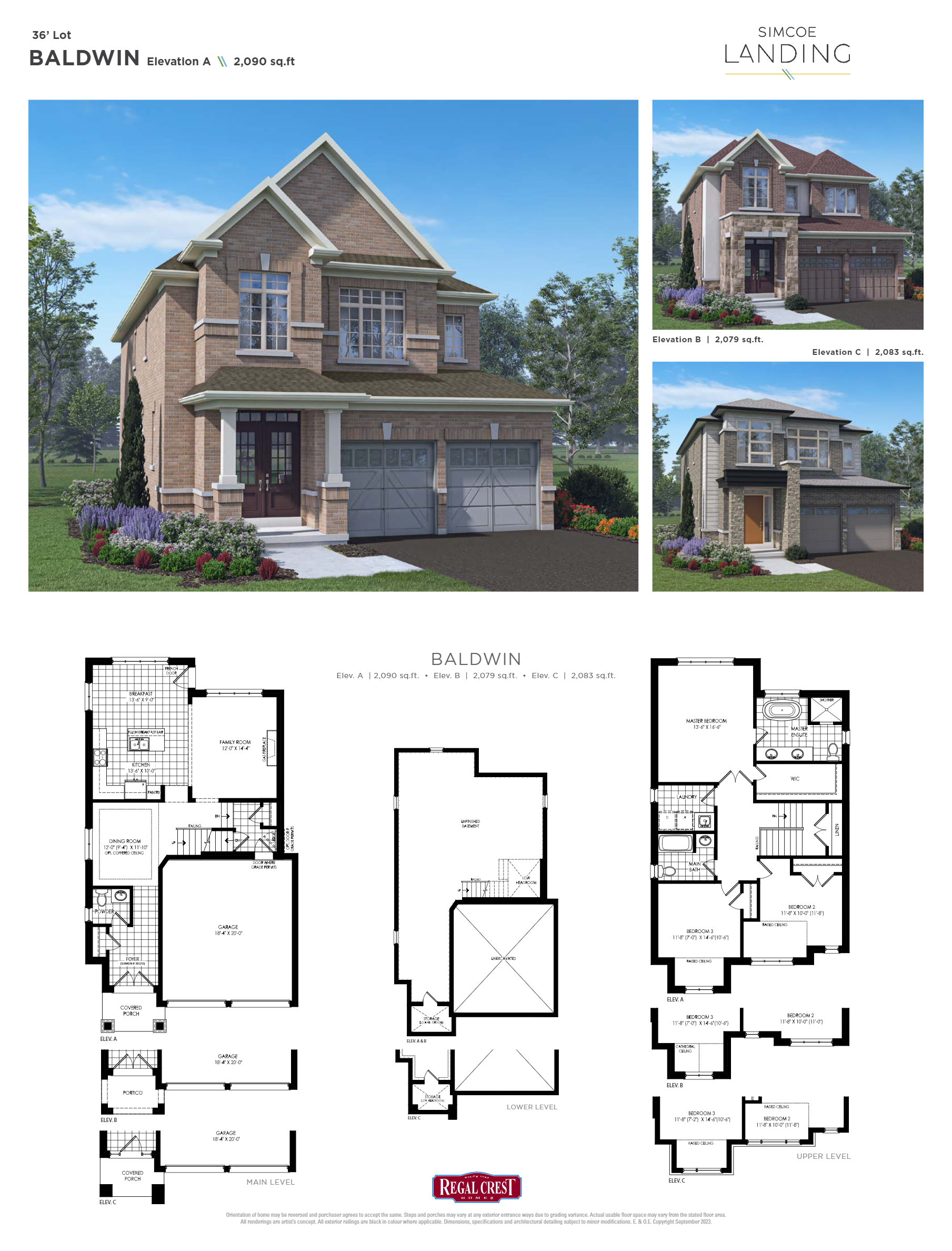 Baldwin - Elev. A floor plan