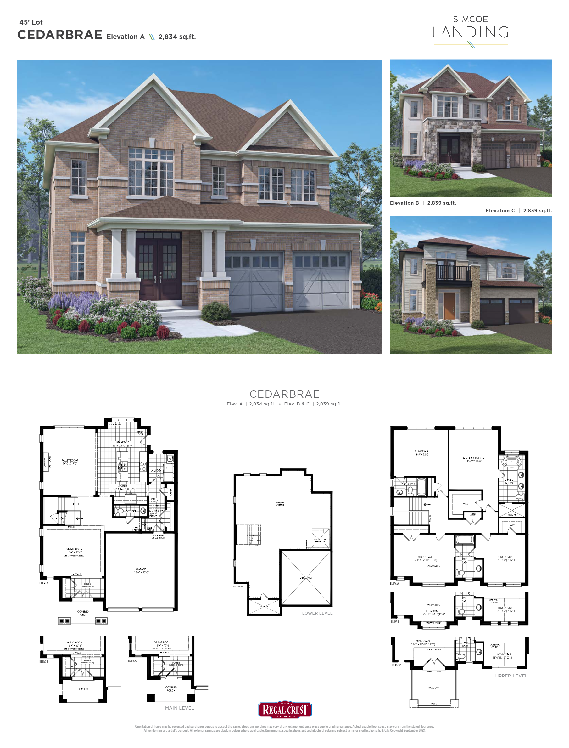 Cedarbrae - Elev. A floor plan
