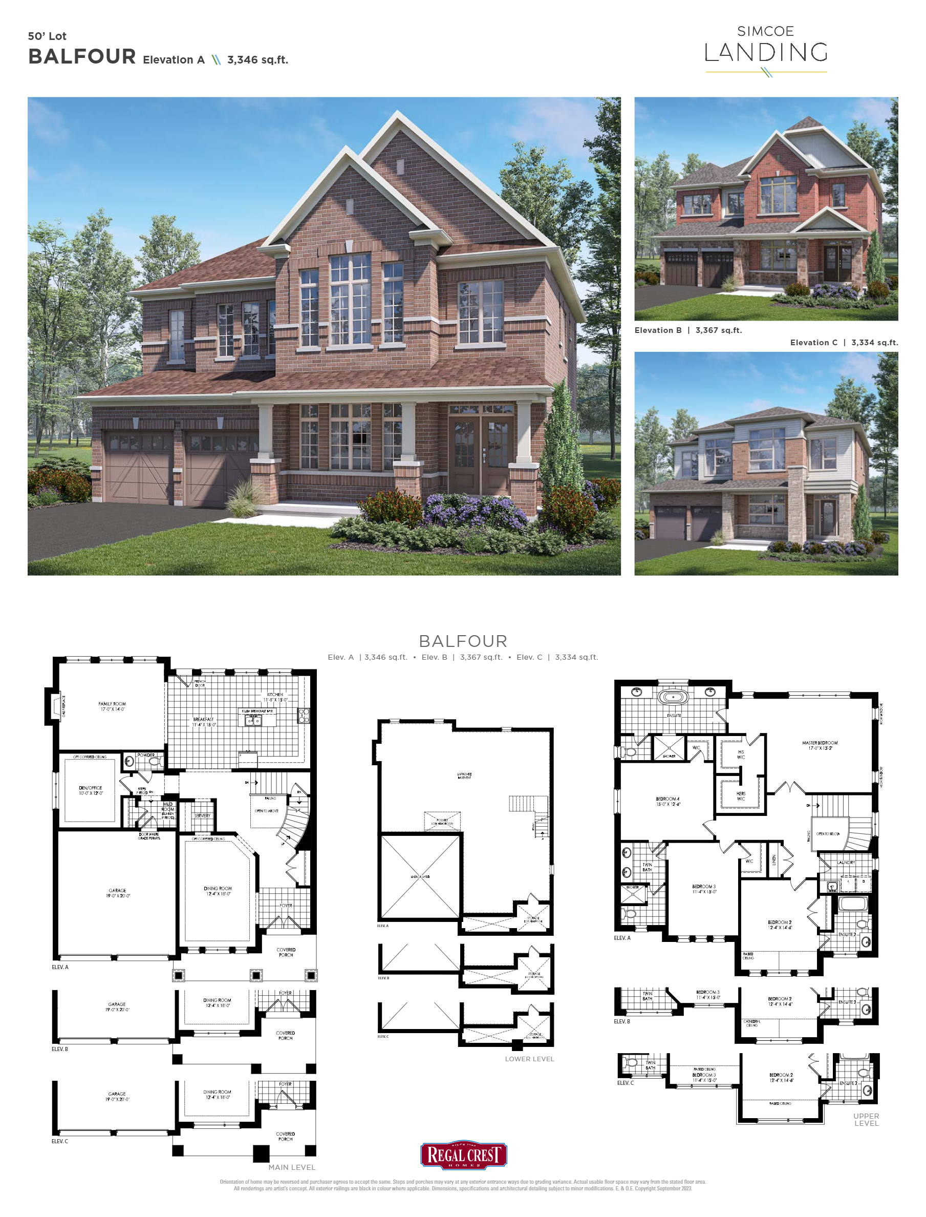 Balfour - Elev. A floor plan