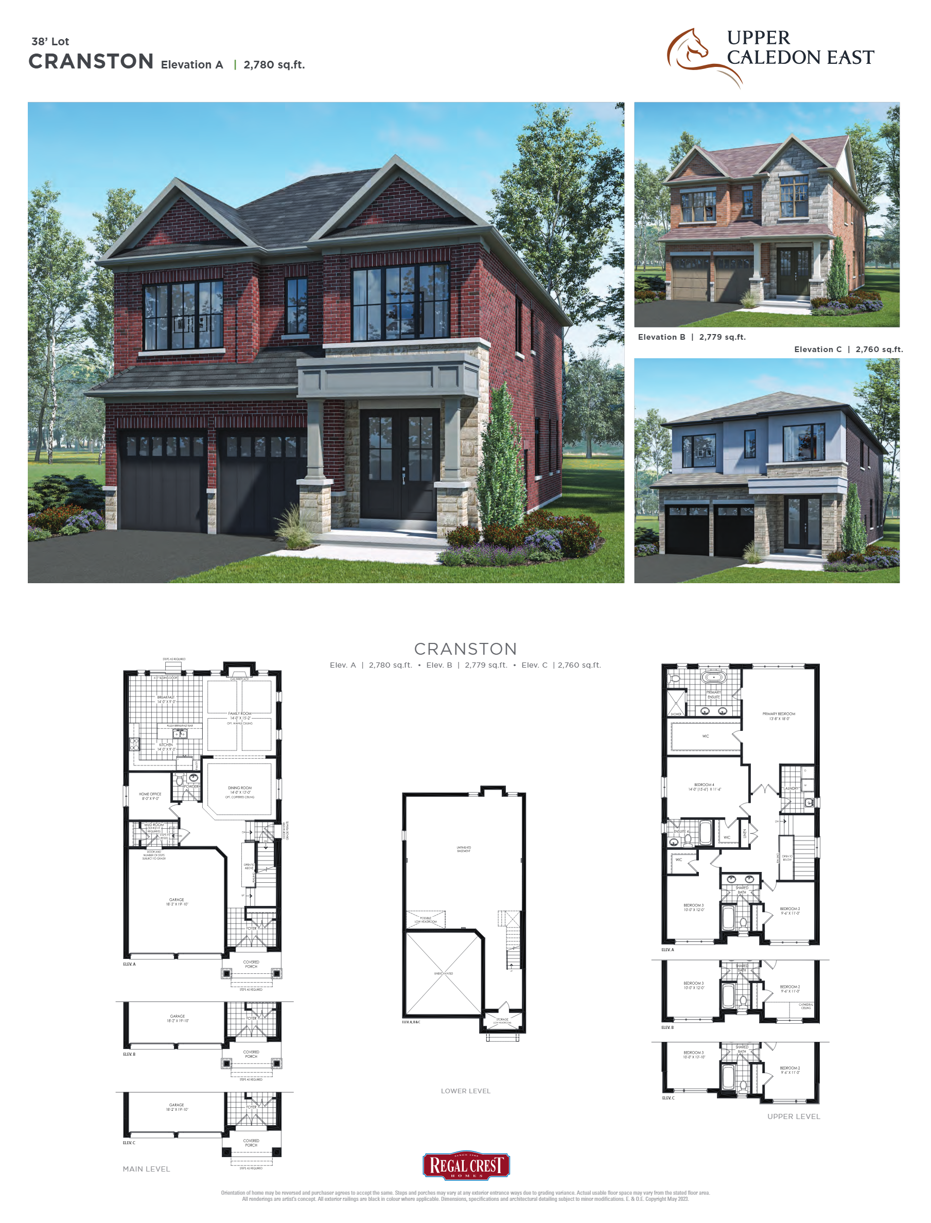 Cranston - Elev. B floor plan