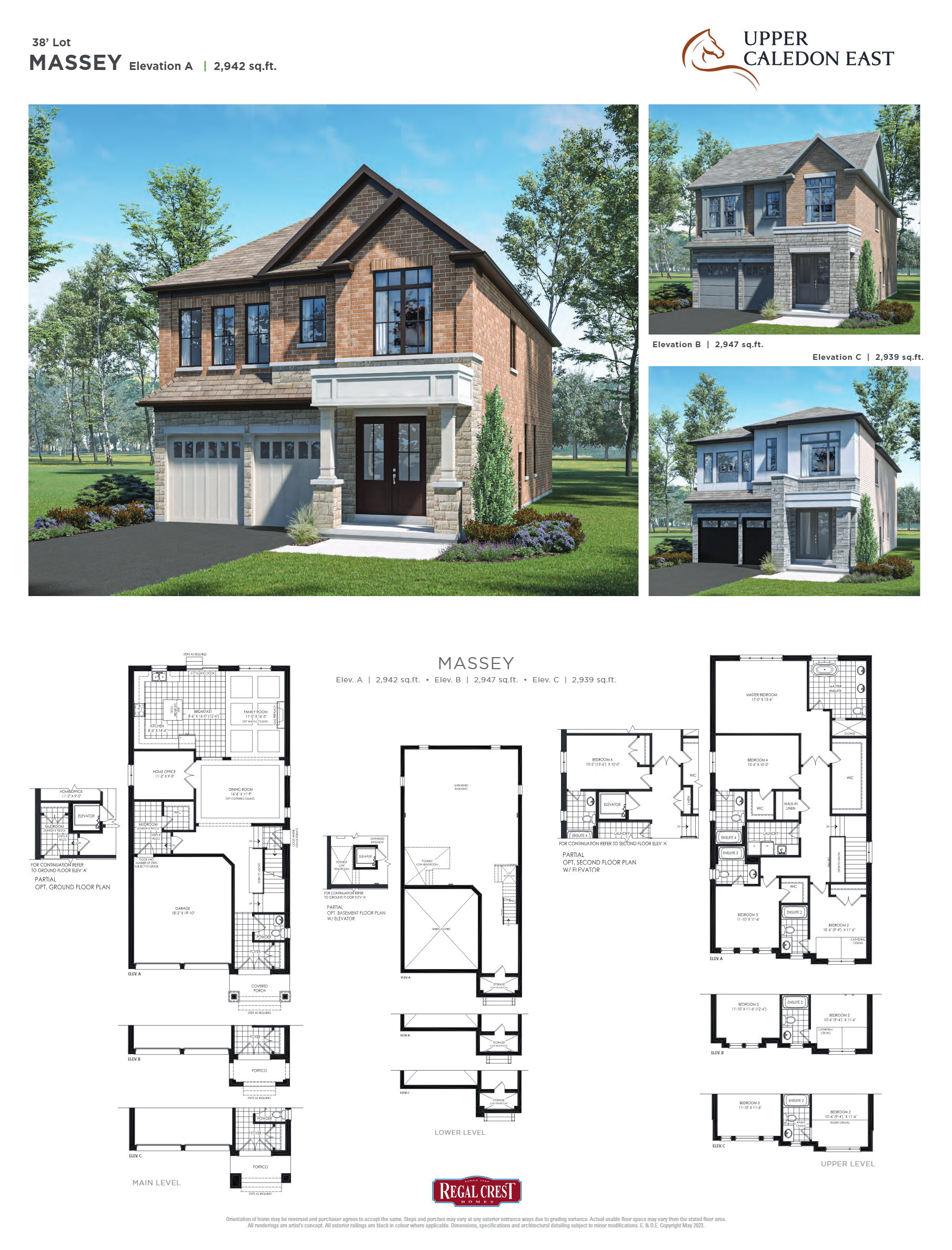 Massey - Elev. A floor plan