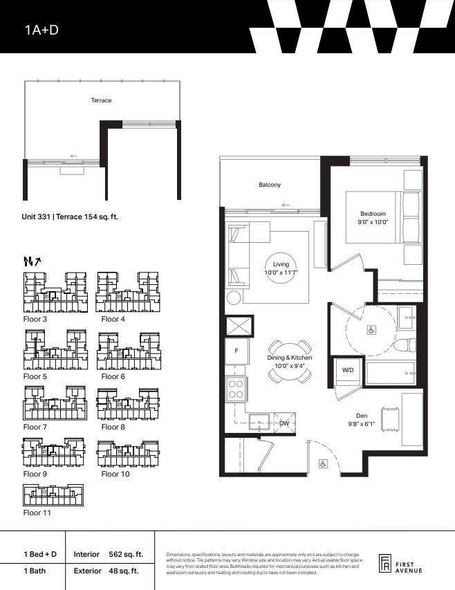 1A+D floor plan