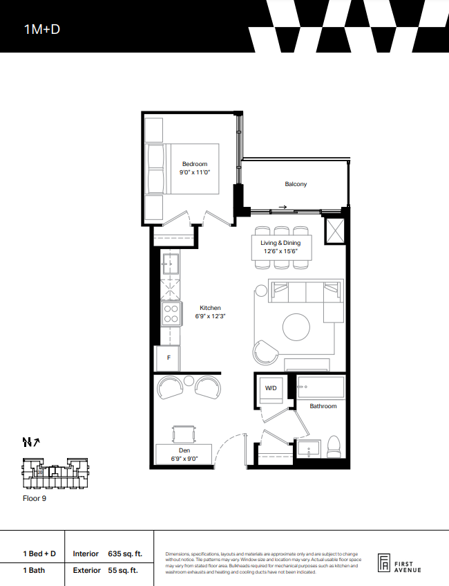 1M+D floor plan