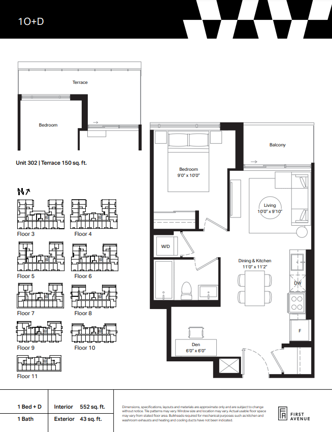 1O+D floor plan