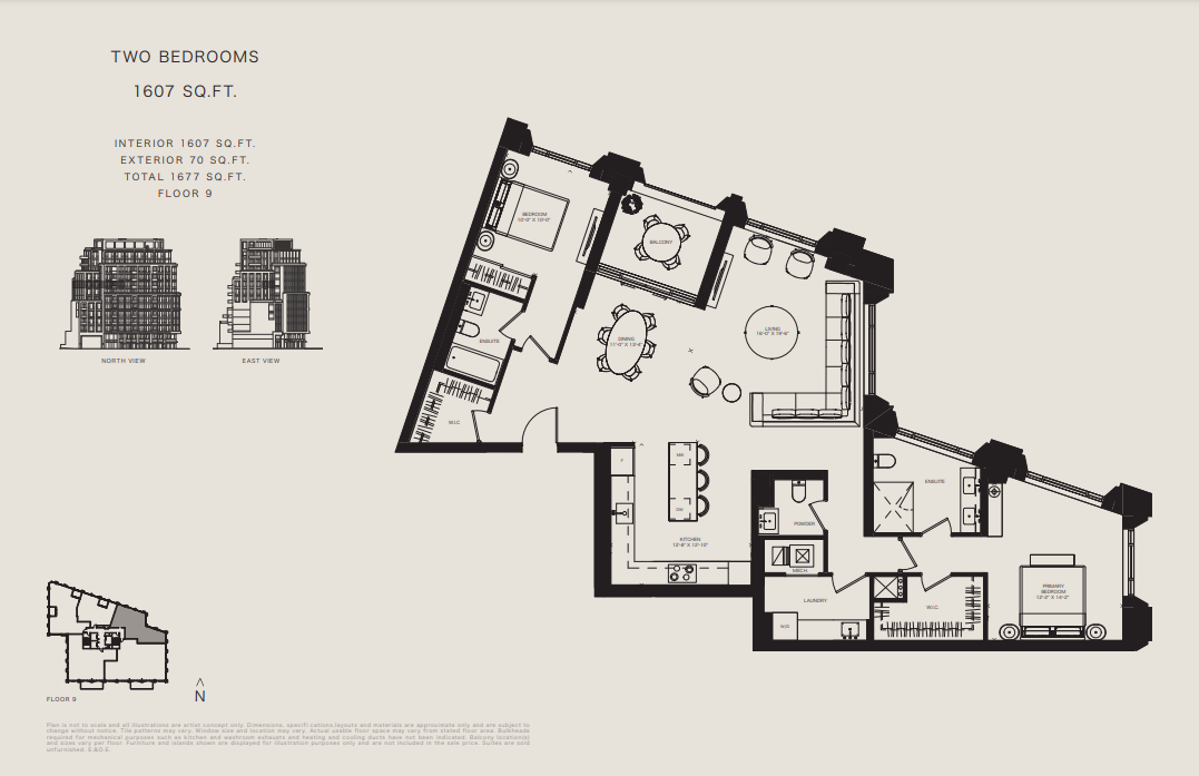 Ninth Level - 1607 floor plan