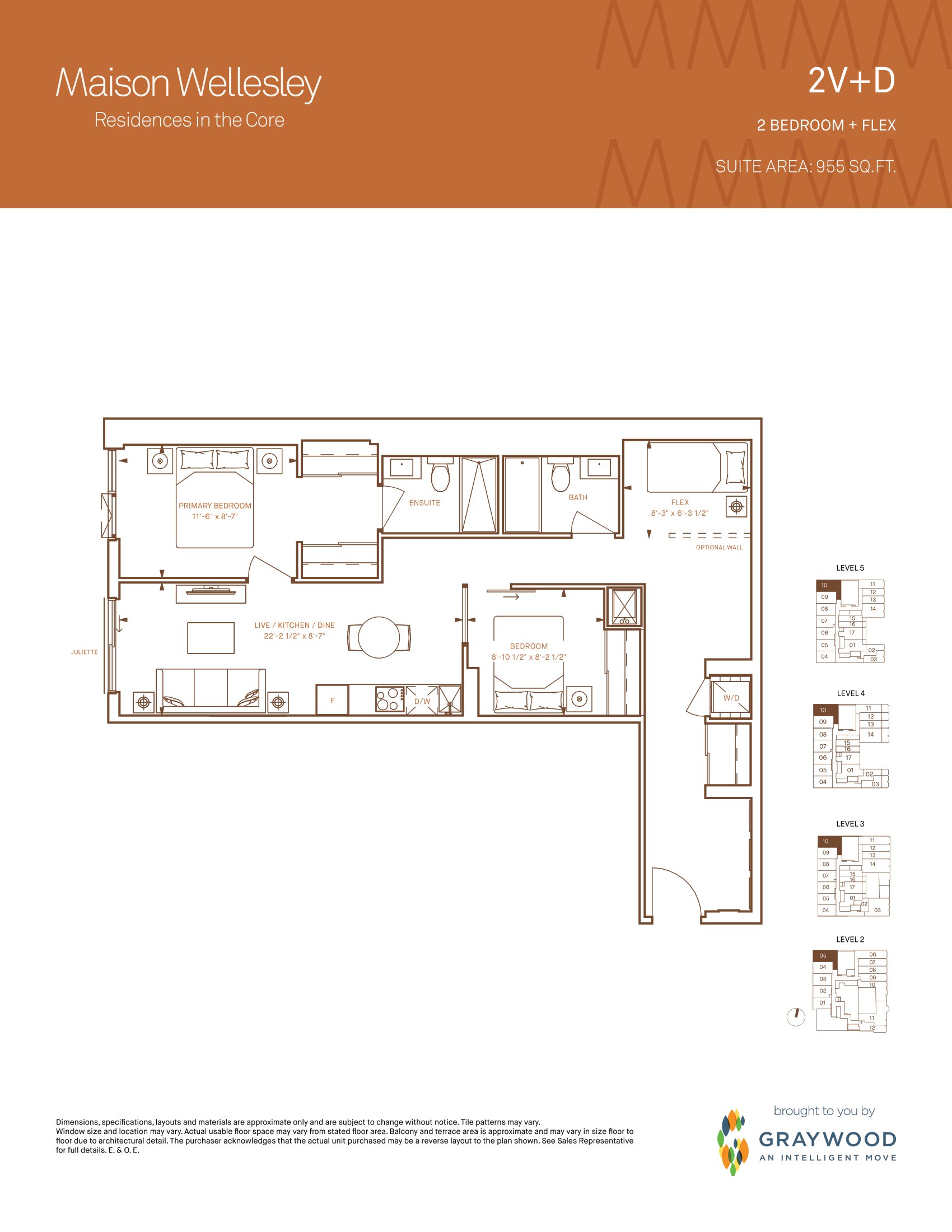 2V+D floor plan