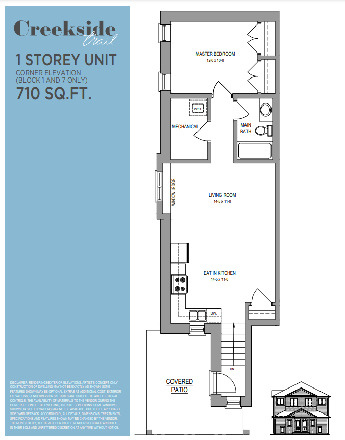 1 STOREY UNIT - 710 SQ.FT. floor plan
