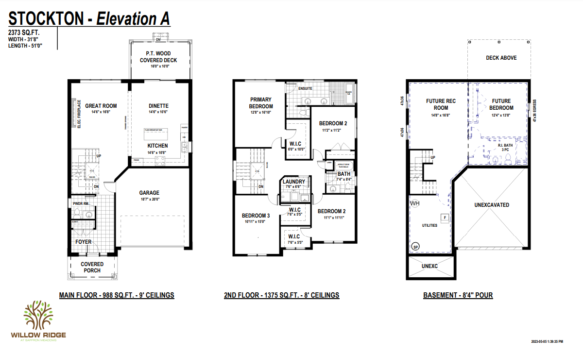 STOCKTON - Elevation A floor plan