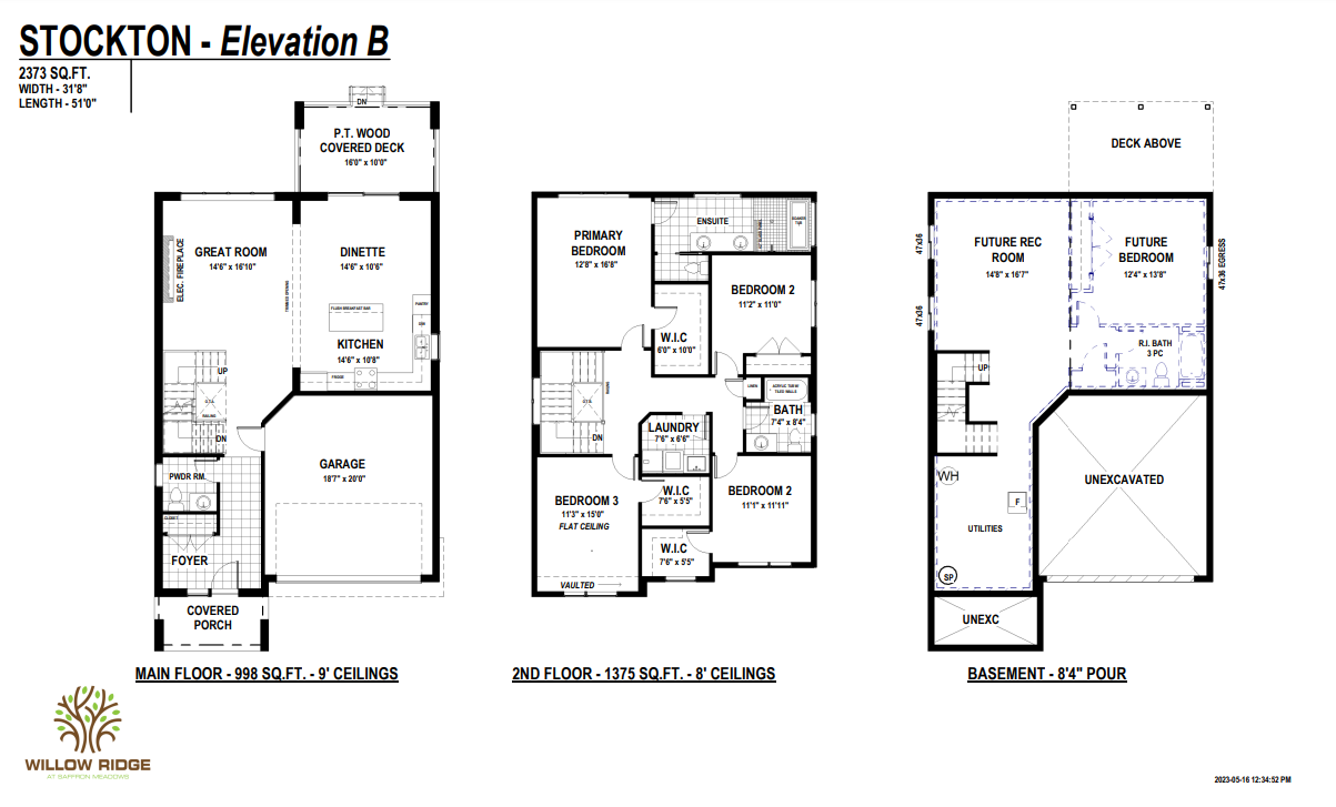 STOCKTON - Elevation B floor plan