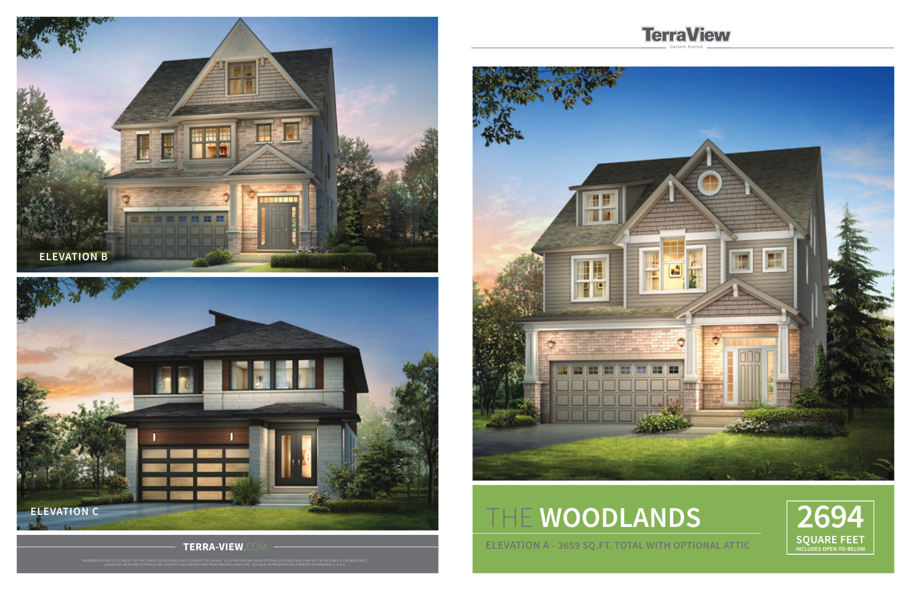 The Woodlands Elevation B - 36.7' floor plan