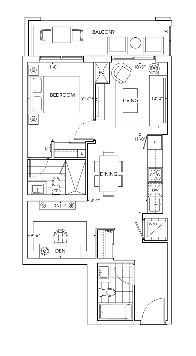 1EE+D2 floor plan