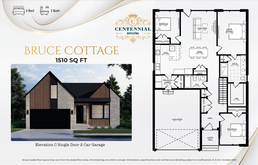 Bruce Cottage - Elev. C floor plan