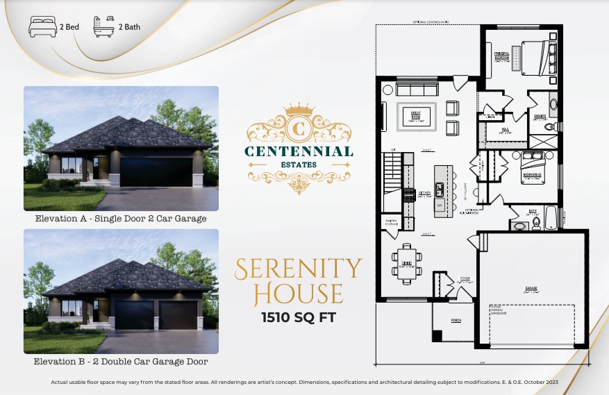 Serenity House - Elev. B floor plan