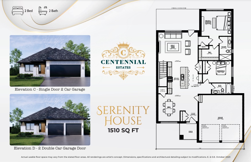 Serenity House - Elev. D floor plan