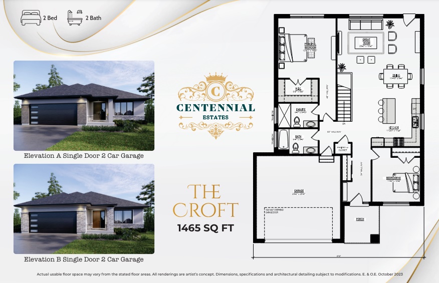 The Croft - Elev. A floor plan