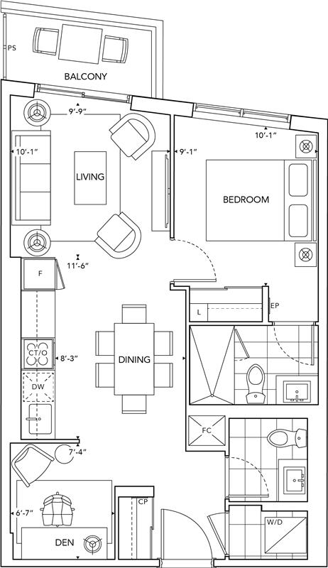 1L+D floor plan