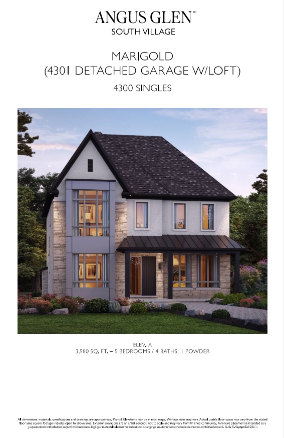 Marigold - Elev. A Detached Garage with Loft floor plan