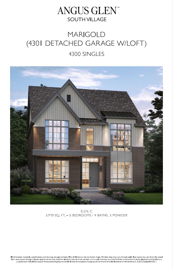 Marigold - Elev. C Detached Garage with Loft floor plan