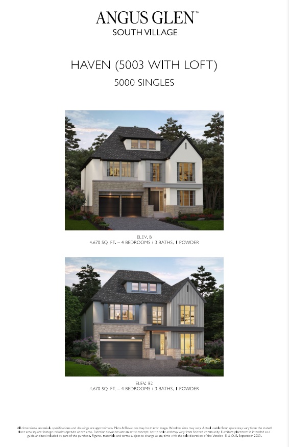 Haven - Elev. B & B2 with Loft floor plan