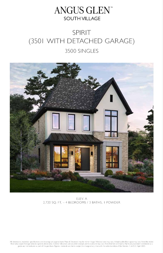 Spirit - Elev. A with Detached Garage floor plan