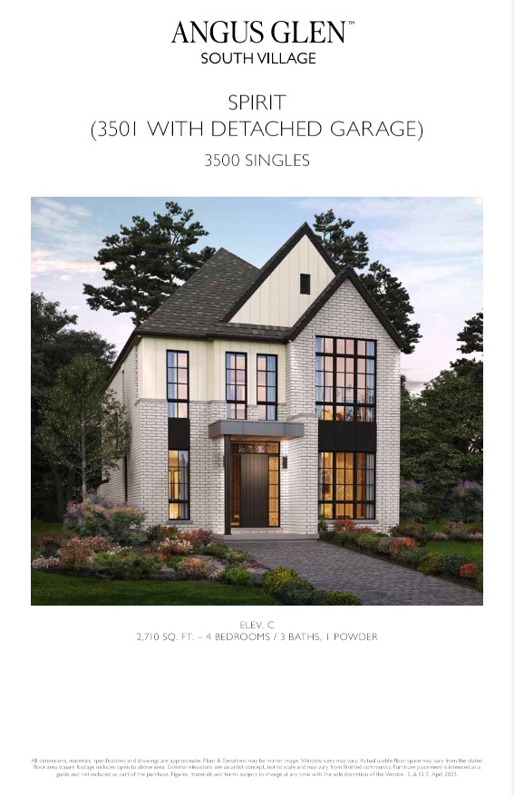 Spirit - Elev. C with Detached Garage floor plan
