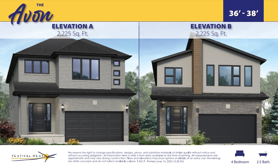 Avon A - 36' floor plan