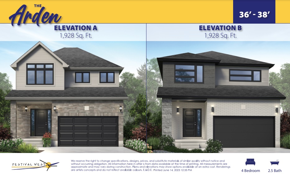 Arden B - 36' floor plan