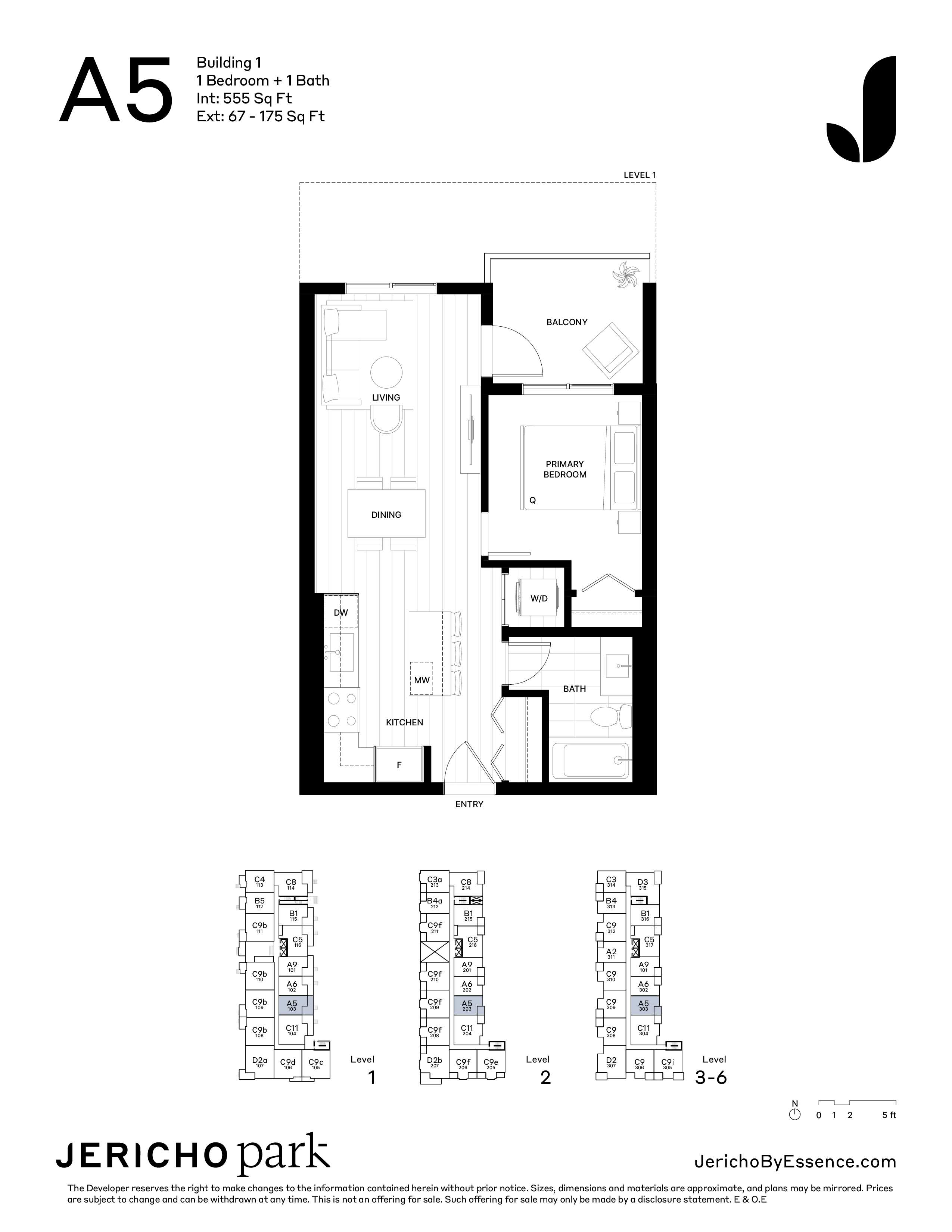 1 Bedroom floor plan