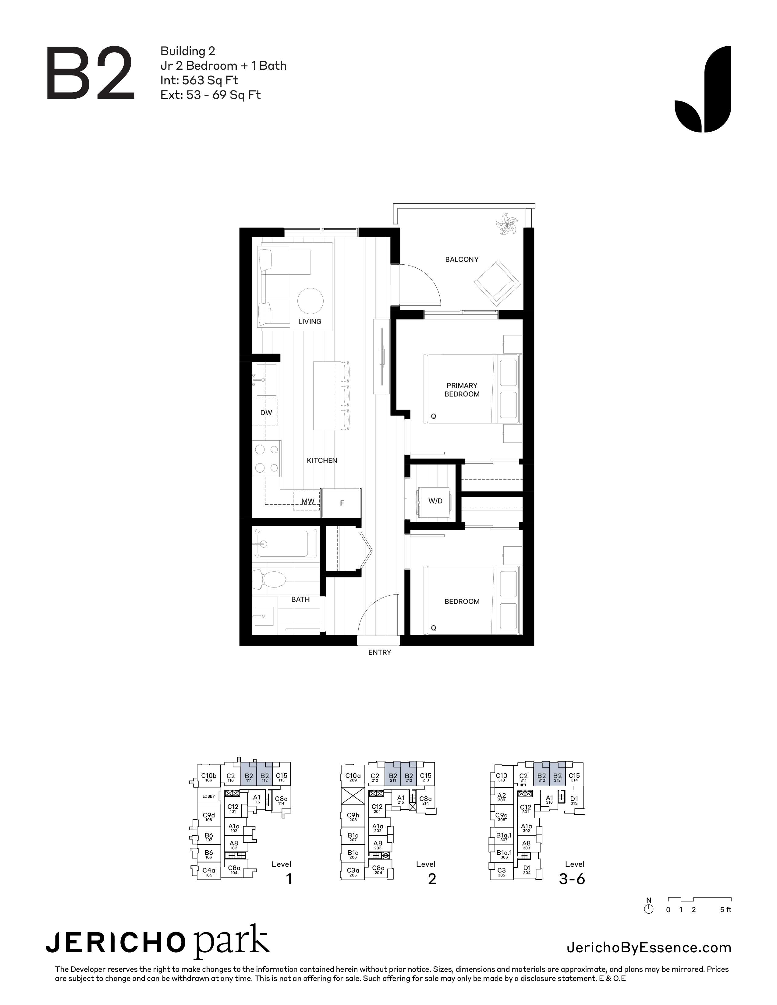 1 Bed + Den floor plan